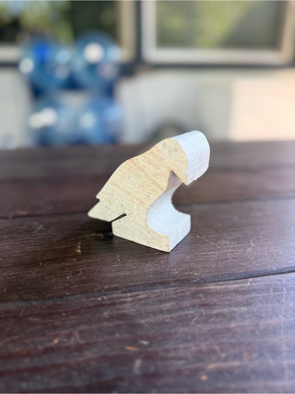 Stone Carved Bird Figurine Natural Finish Beige Weighted